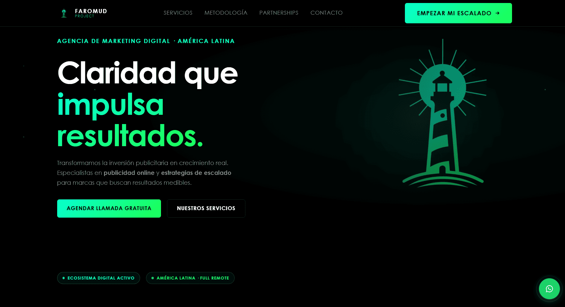 Faromud Project - Diseño web para agencia digital LATAM por FWeb