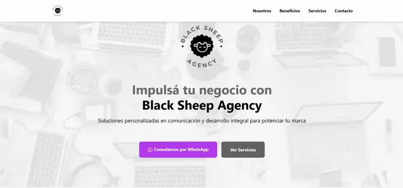 Black Sheep Agency - Página web para agencia de marketing diseñada por FWeb